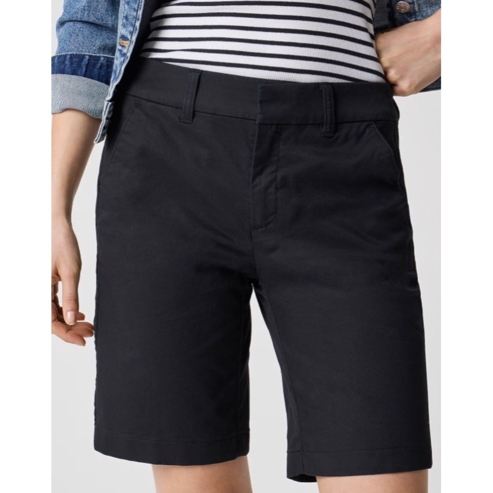 J.Crew Factory Womens 9" Frankie Bermuda Black High Rise Chino Shorts 14 New